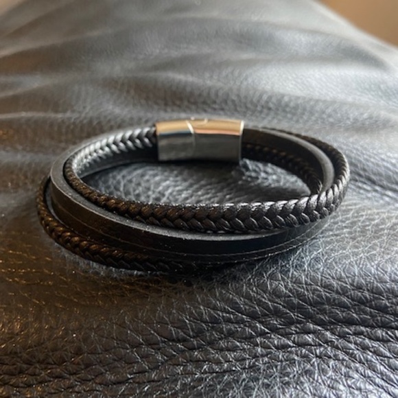 Misa & Co. 4 Strand Leather and Stainless Steel Bracelet - Black - Picture 2 of 3